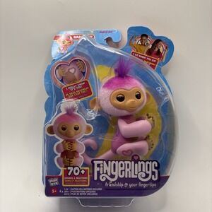 NEW Fingerlings Interactive Baby Monkey Harmony 70+ Sounds And Reactions Pink